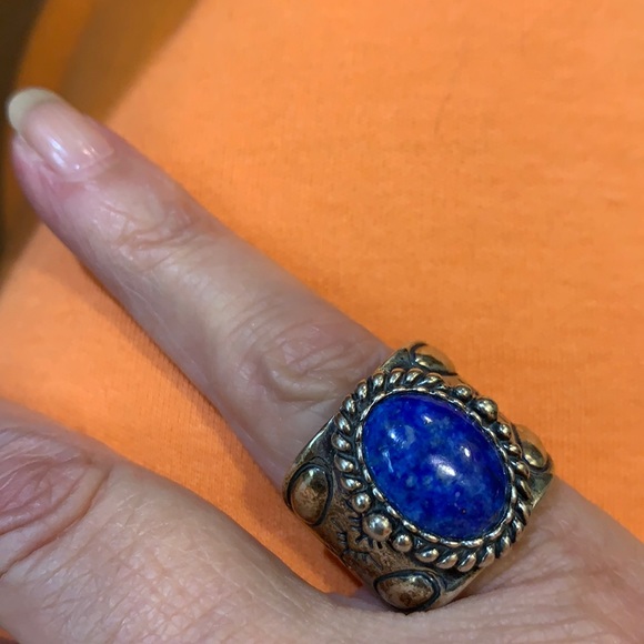 Sterling Lapis Ring - Picture 1 of 5